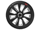 Puklice pre Audi Stratos RC 15&quot; Black &amp; Silver 4pc