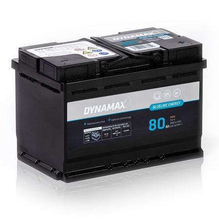 Autobatéria Dynamax Blueline AGM 80 Ah, 800 A, pravá, Štart/Stop
