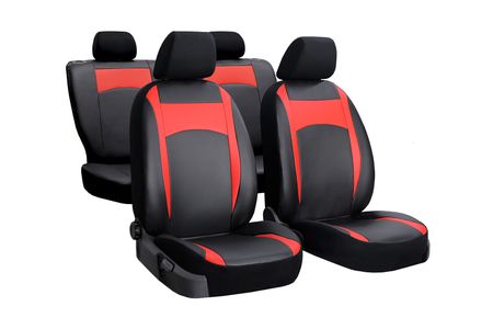 Autopoťahy pre Audi A6 (C7) 2011-2018 Design Leather červené 2+3