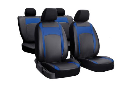 Autopoťahy pre Fiat 500X 2014-> Design Leather modré 2+3