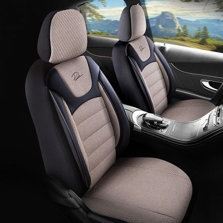 Autopoťahy pre Ford Fiesta (Mk8) 2017-up PRESTIGE_Béžové 2+3
