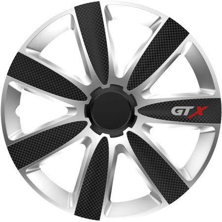 Puklice pre Audi GTX carbon black / silver 14