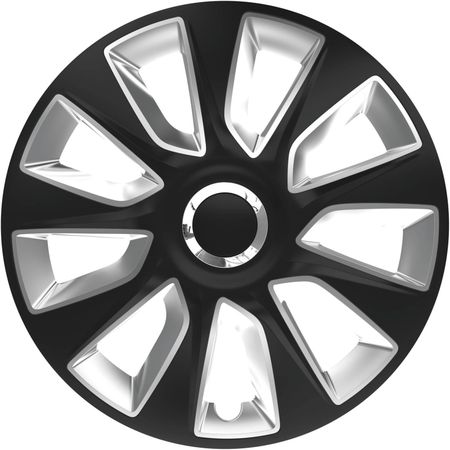 Puklice pre Audi Stratos RC 15" Black & Silver 4pc