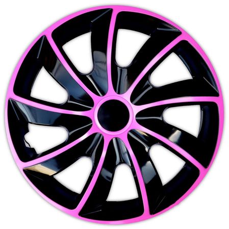 Puklice pre Fiat Quad 15" Pink & Black 4ks
