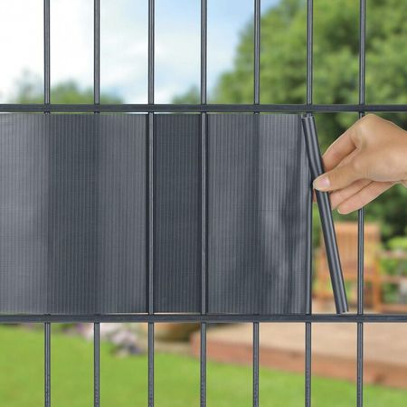 Tieniaca páska na plotové panely antracit EUROSTANDARD LIGHT s 20 klipsami, 190 mm, L-35 m, 450g/m2, PVC